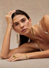 18kt Gold PSTM Myanmar Tender Greens Diopside Grid Ring