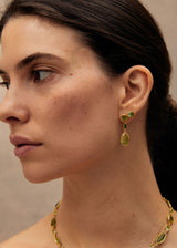 18kt Gold PSTM Myanmar Tender Greens Peridot Studs