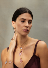 18kt Gold Pink Agra Kunzite Single Stone Bracelet