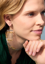 18kt Gold Vermeil and Sterling Silver PSTM Afghanistan Roya Drop Earrings