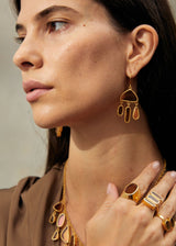 18kt Gold Vermeil PSTM Afghanistan Pink Glass Large Ring