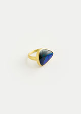 18kt Gold Lighting Ridge Pear Opal Greek Ring