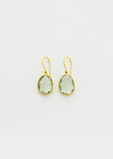 18kt Gold Koh-i-Noor Green Amethyst Single Drop Earrings