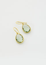 18kt Gold Koh-i-Noor Green Amethyst Single Drop Earrings
