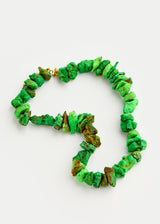 18kt Gold Green Turquoise Thick Short Beaded Necklace