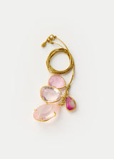 18kt Gold Pink Agra Mixed Stone Cluster on Cord