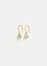 18kt Gold Aquamarine Small Single Drop Earrings