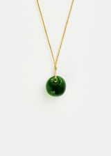 Azaz Green Round Glass Bead on Cord