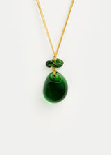 Azaz Green Glass Double Bead on Cord