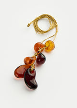 Azaz Amber Glass Beaded Cluster on Cord