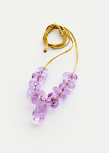 Azaz Purple Glass Multi Beaded Necklace on Cord