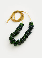 Azaz Green Glass Multi Beaded Necklace on Cord