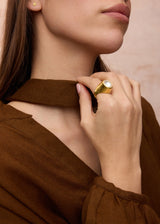 22kt Gold Theia Mughal Crystal Tibetan Ring