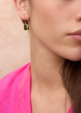 18kt Gold Green Tourmaline Single Drop Earrings