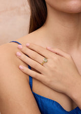 18kt Gold Aquamarine Small Greek Ring