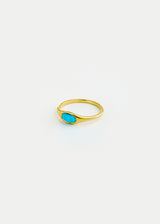 18kt Gold Hathor Turquoise Eye Inlay Ring