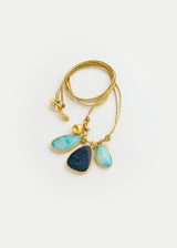 18kt Gold Alectrona Opal with Gold Drop Cluster on Cord