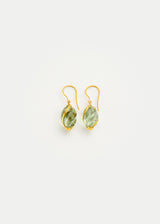 18kt Gold Carnival Green Amethyst Single Drop Twist Earrings