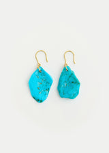 18kt Gold Hathor Turquoise Drill & Loop Earrings