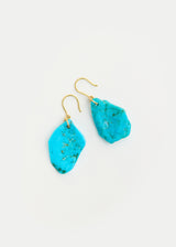 18kt Gold Hathor Turquoise Drill & Loop Earrings