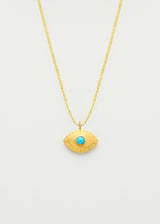 18kt Gold PSTM Jordan Turquoise Eye Necklace