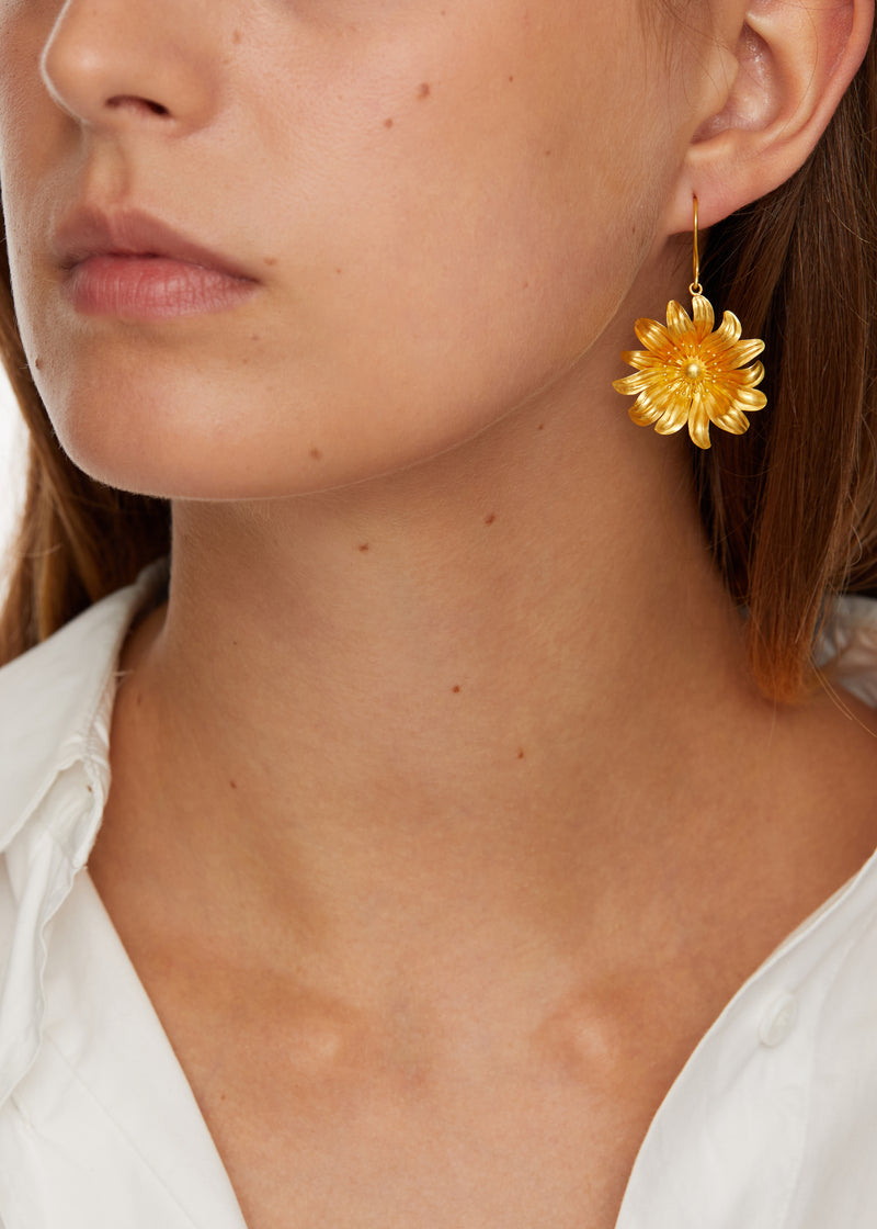 18kt Gold PSTM Myanmar Secret Garden Small Magnolia Earrings