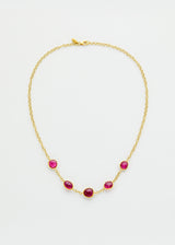 Pippa Small - 18kt Gold PSTM Myanmar Pink Tourmaline Chain Necklace