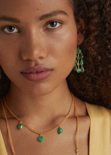 Pippa Small - 18kt Gold & Three Drop Colombian Emerald Sofia Necklace