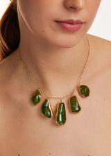 18kt Gold Large Peridot Colette Set Necklace