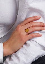 22k Gold Goddess Durga Round Ring