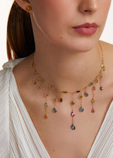 18kt Gold Mixed Tourmalines New Day Waterfall Necklace