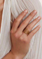 18kt Gold Diamond Large Almost Ring