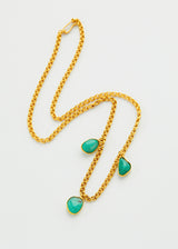 Pippa Small - 18kt Gold & Three Drop Colombian Emerald Sofia Necklace
