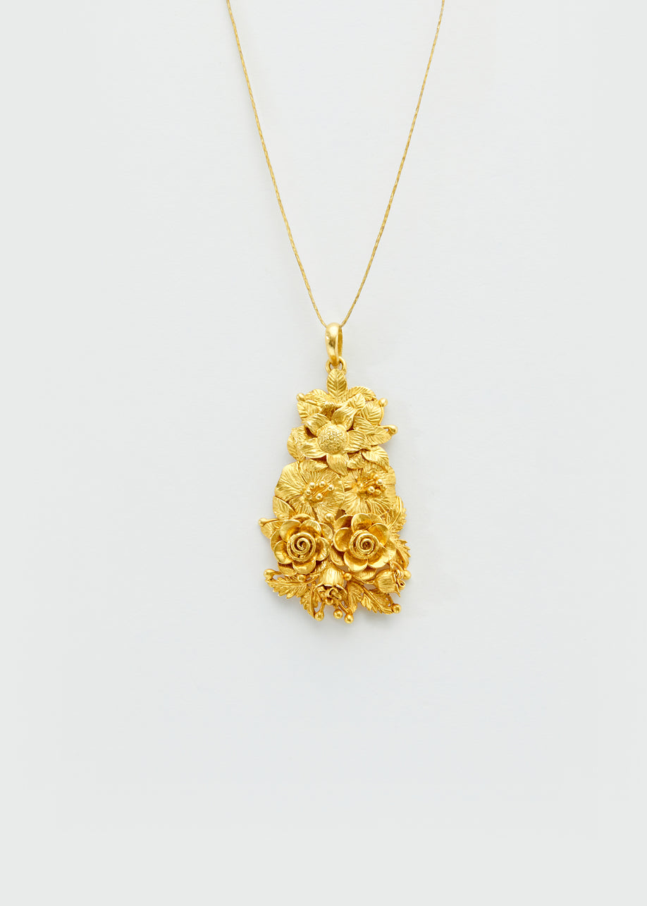 18kt Gold Flower Pendant Necklace – Pippa Small