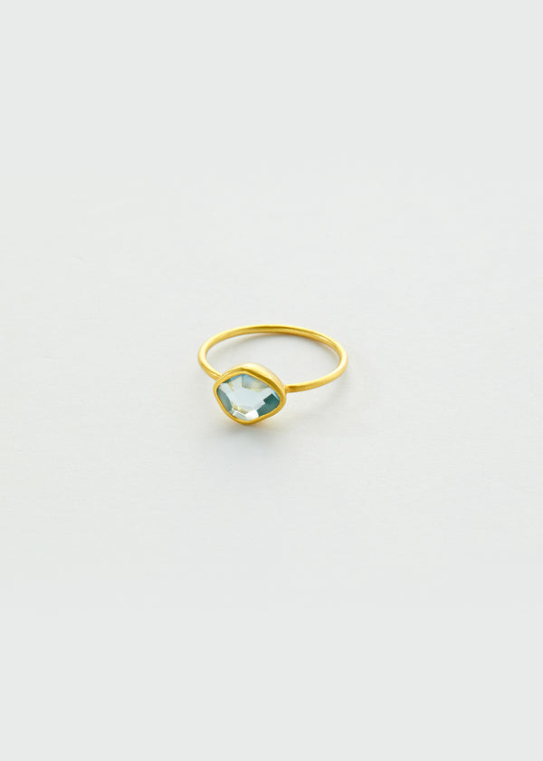 18kt Gold Aquamarine New Day Cup Ring