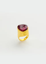 22kt Gold Pink Tourmaline Tibetan Ring