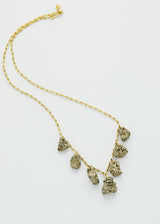 18kt Gold Pyrite Seven Stone Drill & Loop Necklace