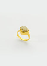 18kt Gold Diamond Rough Cut Greek Ring