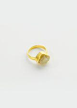 18kt Gold Diamond Rough Cut Greek Ring