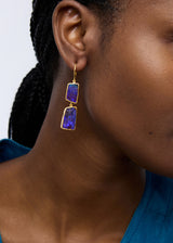 18kt Gold Boulder Opal Double Drop Earrings