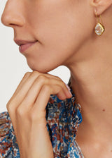 18kt Gold Herkimer Diamond Single Drop Earrings
