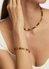 18kt Gold Iris Mixed Tourmaline & Gold Beads Bracelet