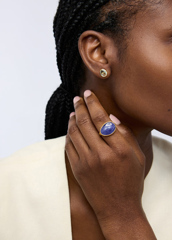 18kt Gold Tanzanite Greek Ring