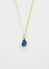 18kt Gold Vermeil Afghanistan Zindagi Now Single Small Lapis Pendant on Cord