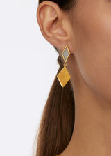 18kt Gold Vermeil PSTM Afghanistan Agate Bamyan Double Drop Earrings