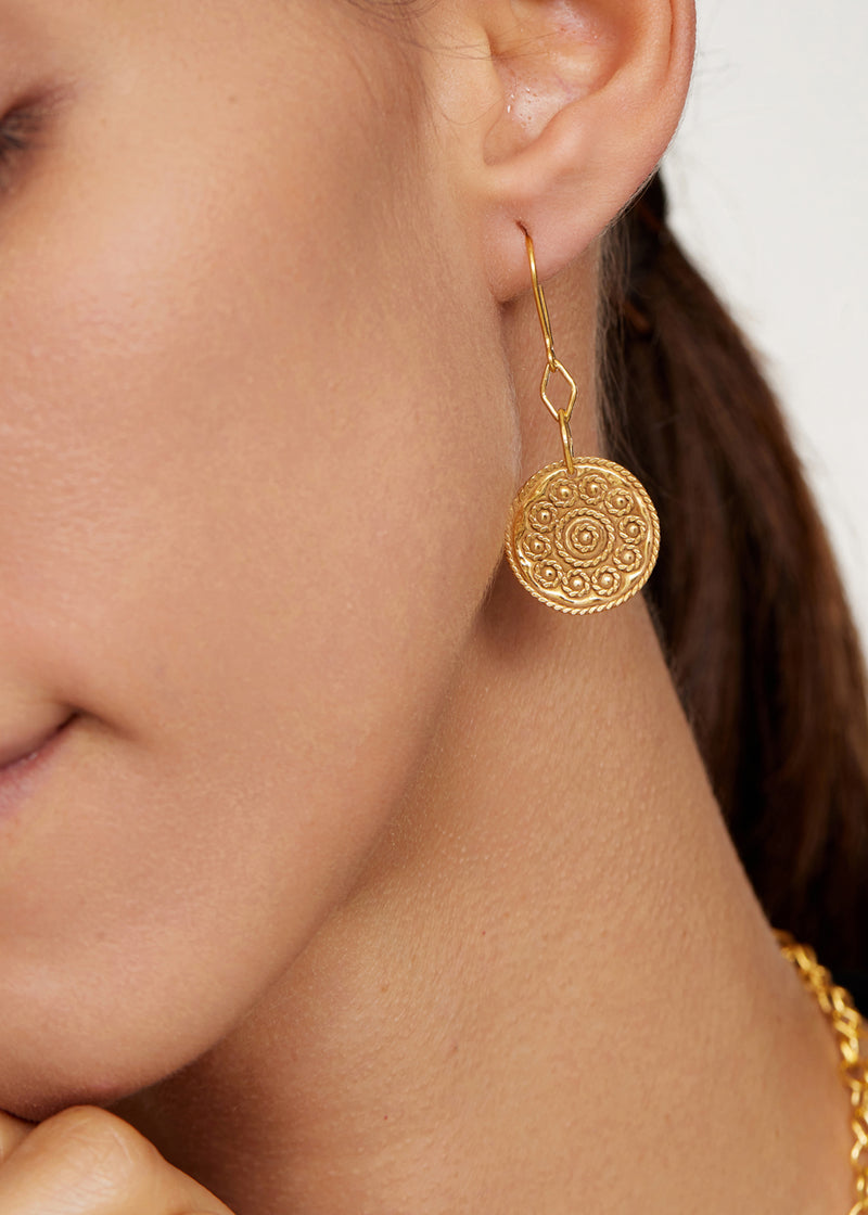 18kt Gold Vermeil PSTM Afghanistan Tarzi Single Drop Earrings