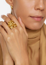 18kt Gold Flower & Butterfly Ring