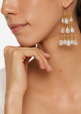 18kt Gold Rainbow Moonstone Narain Earrings