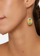 18kt Gold Vermeil PSTM Afghanistan Turquoise Malika Single Drop Earrings