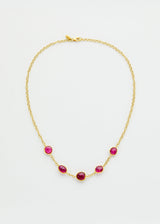 18kt Gold PSTM Myanmar Pink Tourmaline Chain Necklace